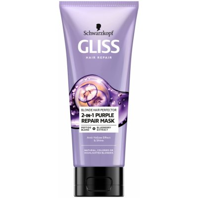 Schwarzkopf Gliss Blonde Perfector fialová maska 2v1 200 ml – Zboží Mobilmania