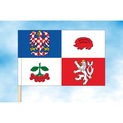 LIBEA, s.r.o. Vlajka Kraje Vysočina Rozměr: 30×45 cm, Uchycení: Návlek na žerď – Hledejceny.cz