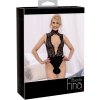 Dámské erotické body Abierta Fina - lace bodysuit with rhinestones black