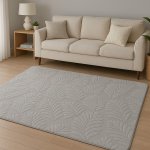 Takoy Koberec 140x180 vzor listí šedý-HT-00404 | 140 x 180 cm – Sleviste.cz