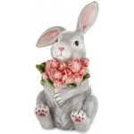 Figurka Zajíček velikonoční zajíček velikonoční zajíc s květinami 19 Cm – Sleviste.cz