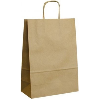 Taška papírová hnědá kroucené ucho 240 x 330 x 110 mm – Hledejceny.cz
