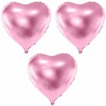 PartyDeco Foliový balón srdce světle růžové Valentýn Svatba 60 cm – Zboží Dáma