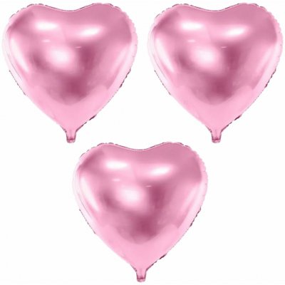 PartyDeco Foliový balón srdce světle růžové Valentýn Svatba 60 cm – Zboží Dáma