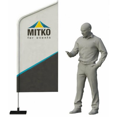 MITKO Reklamní vlajka Hussar S (80x183 cm) s hliníkovým stožárem – Rovné – Hřeb s ocelovým rotátorem ⌀ 20 mm – Hledejceny.cz