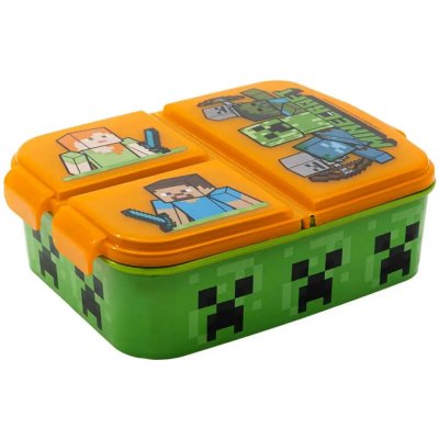 Stor dělený plastový box na svačinu Minecraft 19,5 x 16,5 x 6,7 cm – Zboží Mobilmania