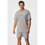 Gina 79154 pánské pyžamo krátké šedé – Sleviste.cz