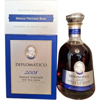 Diplomático Diplomatico Single Vintage 2008 43% 0,7 l (kazeta)