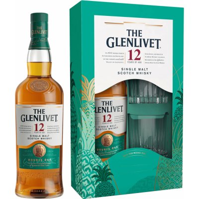 Glenlivet 12y 40% 0,7 l (dárkové balení 2 sklenice) – Hledejceny.cz