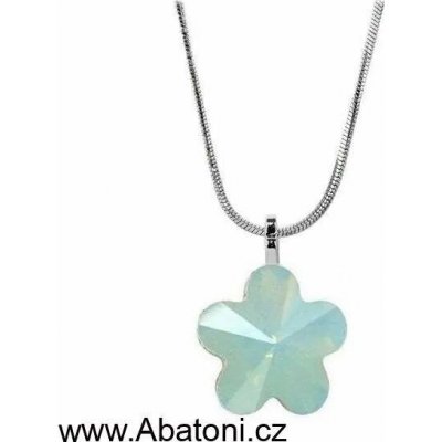 Swarovski Elements Stříbrný náhrdelník zelená kytička, květinka 342391.1 Pacific Opal – Hledejceny.cz