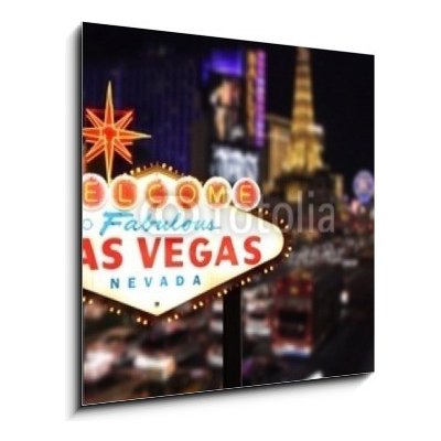 Skleněný obraz 1D - 50 x 50 cm - Welcome to Las Vegas Nevada Vítejte v Las Vegas Nevada – Zboží Mobilmania