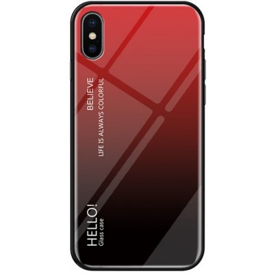 Pouzdro AppleMix Apple iPhone Xs Max - sklo / guma - červené