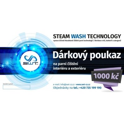 Dárkový poukaz na parní mytí a čištění auta 1000 Kč