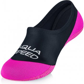 AQUA SPEED Ponožky na plavání Neo Black/Pink Pattern