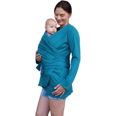 Jožánek bio bavlněný zavinovací kabátek pro těhotné a nosící ženy Blanka petrolejový