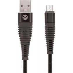 Forever GSM036392 Shark USB/microUSB, 2A, textilní, 1m, černý