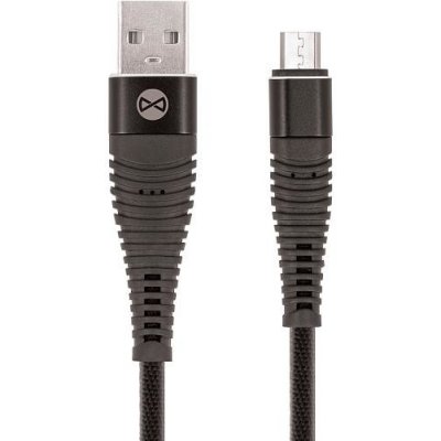 Forever GSM036392 Shark USB/microUSB, 2A, textilní, 1m, černý – Sleviste.cz