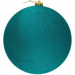 DECOLED Velká vánoční ozdoba 30 cm plastová koule paví zelená glitter – Hledejceny.cz