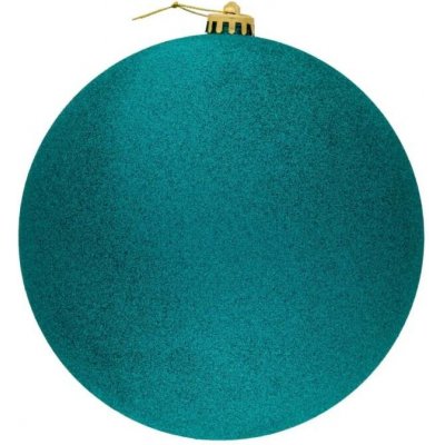 DECOLED Velká vánoční ozdoba 30 cm plastová koule paví zelená glitter – Hledejceny.cz