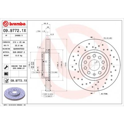 09.9772.1X BREMBO Brzdový kotouč – Sleviste.cz