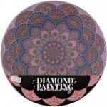 Diamantové malování mandala - květina fialová průměr 30cm s doplňky ve fólii – Zboží Dáma