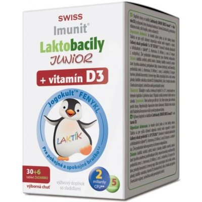 Swiss Imunit Junior laktobacily a vitamín D3 36 tablet – Hledejceny.cz
