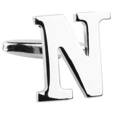 Bubibubi manžetový knoflíček stříbrné písmeno N – Zboží Mobilmania