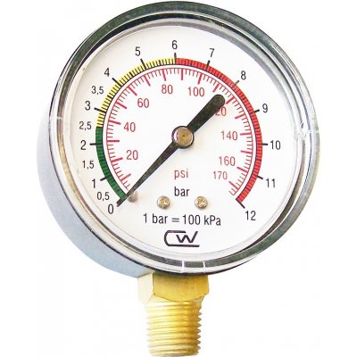 ATLAS FILTRI ATL Manometr DN40 0-12 BAR (175 psi) Spodní vývod 1/8" 5440012S – Zboží Mobilmania
