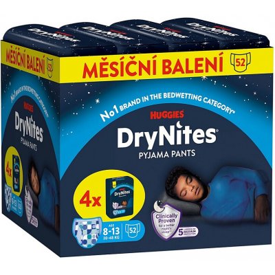 Huggies DryNites JUMBO box pro chlapce 8-13 let 30-48kg 4x13ks – Hledejceny.cz
