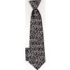 Kravata Chlapecká kravata malá černostříbrná s kapesníčkem