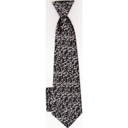 Chlapecká kravata malá černostříbrná s kapesníčkem