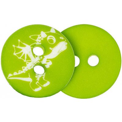 Knoflíky Žirovnice Knoflík 1,5 cm dráček zelený 2 dírky 44300 sada 6 ks – Sleviste.cz