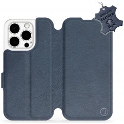 Mobiwear flip Kožené Apple iPhone 15 Pro - Modré - L_NBS