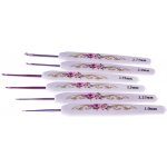 Háček kovový 14 cm s plastovým držadlem bílý s růží Varianta: 2 – Sleviste.cz