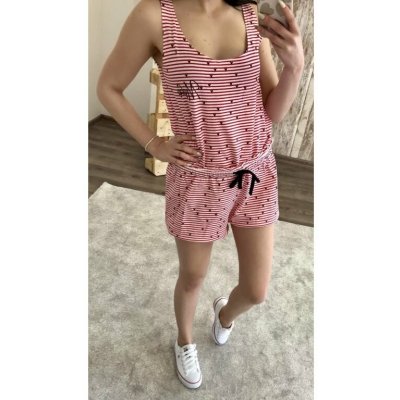 Sun City Dámský letní overal MICKEY MOUSE s proužky červený Červená – Zboží Dáma