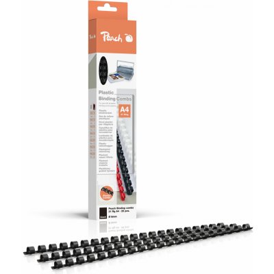 Peach R-PB408-02 A4 hřebeny pro vázání 8 mm 25 ks černé – Zboží Dáma