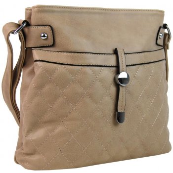 Dvousekční crossbody kabelka H0382 tmavě béžová