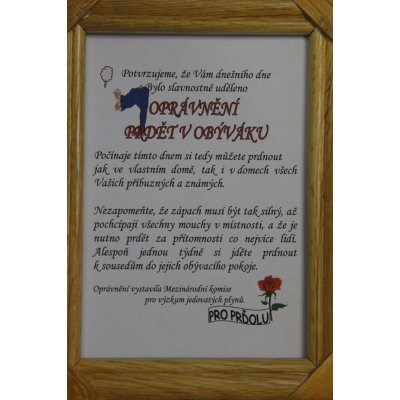 Rámeček Oprávnění prdět – Zbozi.Blesk.cz