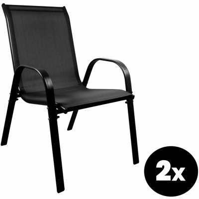 Aga 2x Zahradní židle MR4400BC-2 Černá – Zboží Mobilmania