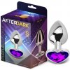 Anální kolík AfterDark Heart Shaped Butt Plug Silver/Purple Size S