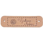 Pro Háčkování Handmade cedulka Vyrobeno s láskou 15 x 55 mm pudrová koženka – Zboží Dáma
