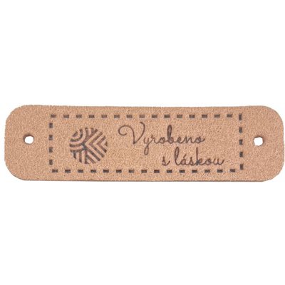 Pro Háčkování Handmade cedulka Vyrobeno s láskou 15 x 55 mm pudrová koženka – Zboží Dáma