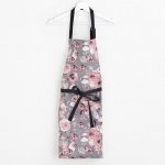 Novega kuchyňská zástěra Patels růžové květy na šedé – Zboží Dáma