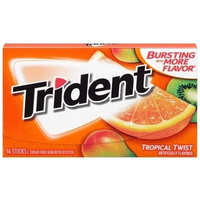 Trident žvýkačky s příchutí tropického ovoce bez cukru 27 g – Zboží Dáma