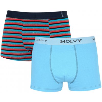 Molvy pánské boxerky 2MP 305 BEU vícebarevné 2 Pack