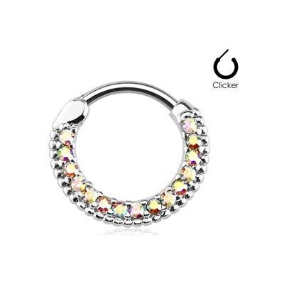 Šperky4U ocelový piercing do nosu septum, duhové kamínky NS0031-AB – Hledejceny.cz