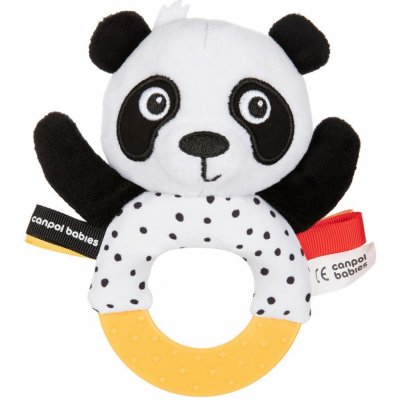 Canpol Babies Plyšové senzorické chrastítko s kousátkem Panda – Zboží Dáma