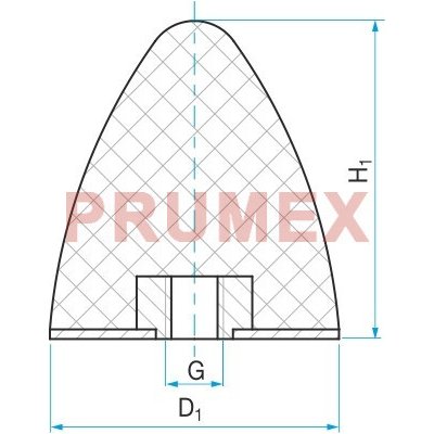 Silentblok - doraz kuželový s maticí typ KP-E 20x15 M6 55ShA – Zbozi.Blesk.cz