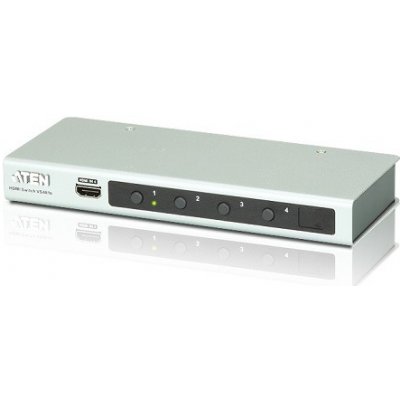 ATEN VS-481B 4-portový HDMI přepínač s dálkovým ovládáním (4 zařízení - 1 zobrazovací jednotka) VS481B-AT-G – Zboží Mobilmania