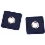 Prima-obchod Průchodka s koženkovým čtverečkem k našití, průvlek 10 mm, barva 6 modrá tmavá – Zbozi.Blesk.cz